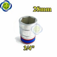 Tuýp 28mm loại 34 Kingtony 633528M loại ngắn 6 cạnh màu trắng