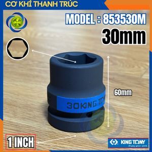 Tuýp 30mm loại 1 inch ngắn màu đen 6 cạnh Kingtony 853530M