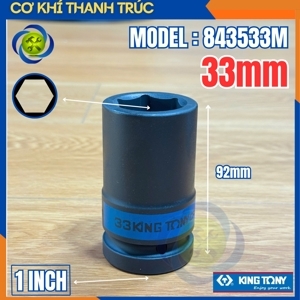 Tuýp 33mm 1 inch Kingtony 843533M loại dài 6 cạnh màu đen