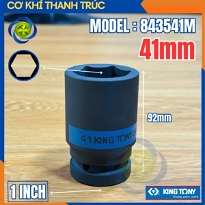 Tuýp 41mm 1 inch Kingtony 843541M loại dài 6 cạnh màu đen