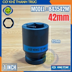 Tuýp 42mm 1 inch Kingtony 843542M loại dài 6 cạnh màu đen
