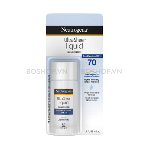 Tuýp chống nắng dạng nước Neutrogena Ultra Sheer Liquid Sunscreen Broad Spectrum SPF 70 - 40 ml