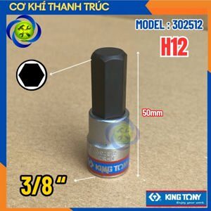 Tuýp mũi lục giác H12 Kingtony 302512 3/8"