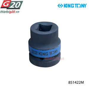 Tuýp vuông Kingtony 851422M loại 1 inch 4 cạnh đen 22mm