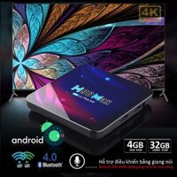 Tv box Ram 4G bộ nhớ 32G Wifi kép Bluetooth 4.0 android 11.0 xem video 4K bảo hành 12 tháng H96MAX android tv box