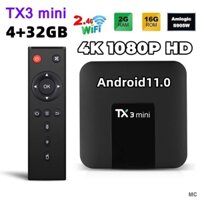 Tv Box TANIX TX3 mini Android 11.0 Amlogic S905W wifi 4K H.265 pk TX6 4G+32G 2G+16G 1G+8G chất lượng cao