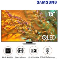 TV Samsung 75-inch Q80D - QLED 4K, chip AI NQ4 thế hệ 2, đèn nền Direct Full Array, tần số quét 120Hz, chân đế Hexagon, Dolby Atmos-40W ( Model 2024 - NEW)