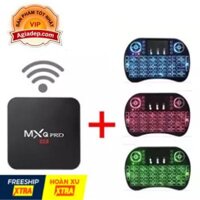 TVbox tivi box MXQ chip S905W xịn + Bàn phím Kiêm chuột mini (có ánh sáng) - (0003+0005)