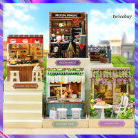 [Twi] 1 Bộ Nhà Búp Bê Thu Nhỏ DIY Có Đèn LED Mô Hình Ngôi Nhà Thủ Công 3D Máy Tính Để Bàn Nhà Mini Trang Trí Tòa Nhà Trẻ Em Người Lớn Đồ Chơi Lắp Ráp Nhà Búp Bê Nhỏ