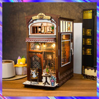 [Twi] DIY Book Nook Kit có đèn LED Thu nhỏ Cửa hàng cà phê Giá sách Chèn trang trí Handmade 3D Nhà búp bê Mô hình xây dựng Trẻ em Thanh thiếu niên Người lớn Quà tặng
