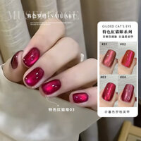 Twilight Roger Làm Móng Tay Tính Năng Mắt Mèo Đỏ 2024 Thu Đông Siêu Trắng Anh Đào Năm Mới Màu Đỏ Sơn Móng Tay Keo