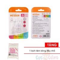 Ty bình sữa Wesser cổ thường size S -2 cái/vỹ Tặng 1 gói tăm bông đầu nhỏ