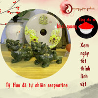 Tỳ Hưu chiêu tài lộc đá serpentine tự nhiên 100% 10cm