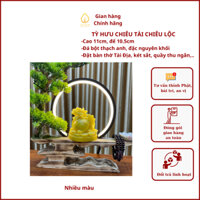 Tỳ Hưu phong thủy chiêu tài hóa sát chất liệu đá bột thạch anh tự nhiên đặc nguyên khối 11cm