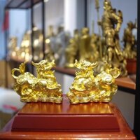 Tỳ hưu tài lộc bằng đồng dát vàng 24k, Tỳ hưu phong thuỷ bằng đồng nguyên chất dát vàng 24k, Đồ Đồng Đông Sơn