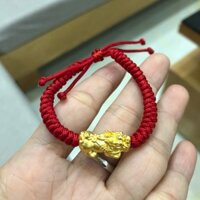 Tỳ hưu vàng 9999 mix chỉ đỏ may mắn