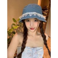 [Tỷ lệ khen ngợi 91%] Ren Cowboy Basin Hat Fairy Bucket Hat Ngọc Trai Xuân Thu Chống Nắng Tất Cả Trận Đấu Mũ Xô Nữ20250302