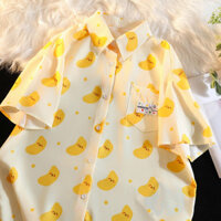 [Tỷ lệ khen ngợi 92%] Áo sơ mi hoa nữ sinh viên ngắn tay mùa hè Áo sơ mi ngọt ngào ngọt ngào tươi mát cho bé gái Áo voan mỏng Nhật Bản dễ thương