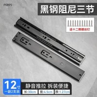 [Tỷ lệ khen ngợi 93%] Đường ray ngăn kéo đệm giảm chấn ba phần, đường ray trượt bằng thép không gỉ dày, tủ quần áo, đường ray dẫn hướng im lặng, đường ray trượt phục hồi, Đường Ray kéo XYHE