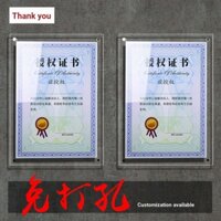[Tỷ lệ khen ngợi 97%] Khung ảnh thủy tinh pha lê Giấy chứng nhận danh dự Hiển thị tường Acrylic a4 Giấy chứng nhận Sách ủy quyền Doanh nghiệp Màn hình nhân viên xuất sắc