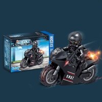 [Tỷ lệ khen ngợi 97%] Tương thích với các khối xây dựng Lego SWAT Cảnh sát xe máy Quân đội Nhân vật nhỏ bé trai Lắp ráp giáo dục Trẻ em Đồ chơi hạt nhỏ
