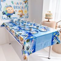 [Tỷ lệ khen ngợi 99%] Tiệc Eggboy Trẻ em Trang trí sinh nhật Khăn trải bàn dùng một lần Bộ đồ ăn Bộ đĩa ăn Bộ trang trí bánh Cảnh bé 2.27