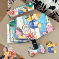 [Tỷ lệ khen ngợi 99%] Tranh sơn dầu dễ thương sáng tạo Ô tự động gấp nắng hai lần sử dụng mưa cho nữ Tấm che nắng chống gió mạnh Tấm che nắng chống tia cực tím