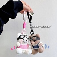 [Tỷ lệ khen ngợi Super 98% Cùng phong cách] Áo len Gấu Móc khóa Túi Mặt dây chuyền Búp bê sang trọng sáng tạo Búp bê gấu dễ thương Cặp đôi bạn gái Mặt dây chuyền quà tặng
