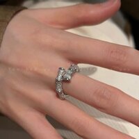 [Tỷ lệ khen ngợi Super 99% Cùng phong cách] Nhẫn tre Opal bạc 925 dành cho nữ sinh viên Thiết kế thích hợp có giá trị cao Mở đầu ngọt ngào Nhẫn ngón tay chỉ số bạn gái