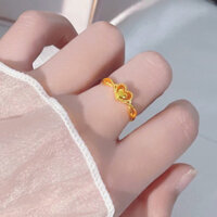 [Tỷ lệ khen ngợi Super 99%] Nhẫn trái tim tình yêu vàng 999 Nhẫn mở hình trái tim vàng nguyên chất Thời trang Niche 24K Nhẫn đuôi vàng nguyên chất Quà tặng Tanabata20250215