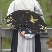 Tỷ lệ khen ngợi trên 98%202510Quạt Inch Cổ Hai Mặt Gấp Quạt Phong Cách Trung Hoa Quạt Gấp Sinh Viên Vải Lụa Độc Đoán Hanfu Cổ Trang Phục Quạt 3.2