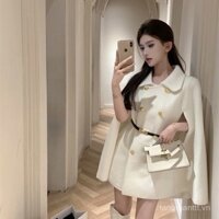 [Tỷ lệ khen ngợi vượt 99% cùng kiểu dáng] Áo khoác len áo choàng cao cấp phong cách con gái giàu có áo khoác len nữ khí chất dễ phối đồ mùa thu đông nữ