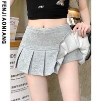 [Tỷ lệ mua lại 47%] Váy Mini phong cách Mỹ dành cho nữ mùa hè Hot Girl Áo len thể thao chữ A thông thường Váy xếp li nhỏ20250226