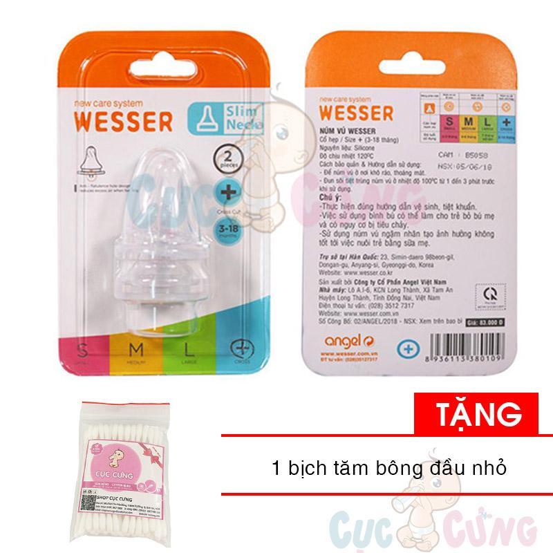 Ty thay bình sữa cổ thường Wesser size +