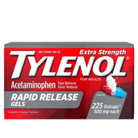 Tylenol Acetaminophen Extra Strength 500mg 225 Gelcaps - Viên uống giảm đau hạ sốt