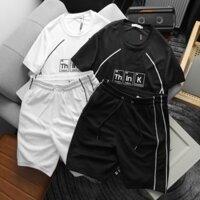 TYM Set Đồ Bộ Thun Nam Boy Phố Áo cổ tròn Quần Short Think