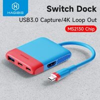 Type C to HDMI Video Capture Card tốc độ cao Hagibis Switch Video Capture Card Portable TV Dock For Nintendo Switch/OLED Live Streaming Gaming Laptop Docking Station MS2130