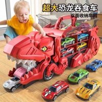 Tyrannosaurus Deformation Track Perambulator Alloy Car Storage Sliding Gift Puzzle Devouring Dinosaur Toy Car SIFH