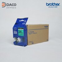 TZE-751 BROTHER NHÃN IN ĐA LỚP 24MM X 8M CHỮ ĐEN NỀN XANH GREEN , BĂNG NHÃN DÁN TZE 751 - HÀNG CHÍNH HÃNG