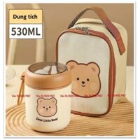 Ủ cháo, hộp đựng canh giữ nhiệt Dear Little Bear (Kèm muỗng + Túi giữ nhiệt)