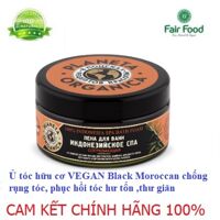 Ủ tóc hữu cơ VEGAN Black Moroccan chống rụng tóc, phục hồi tóc hư tổn được làm từ các loại dầu thực vật tự nhiên có giá trị