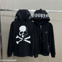 U1 - Áo Khoác Hoodie Boy Phố Philipp Plein Đính Đá Đầu Lâu Logo Kim Loại Chất Phố #HOT #2025