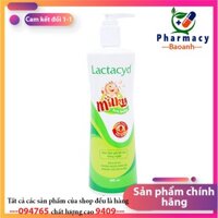 ữa tắm gội trẻ em Lactacyd Milky Sữa tắm gội chống rôm sảy 250/500ml