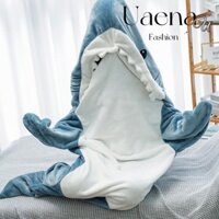 Uaenau Chăn cá mập Áo Hoodie dành cho người lớn Túi ngủ cá mập hoạt hình