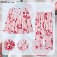 [Uamdear] Bộ đồ ngủ dài tay mùa thu cho bé gái Bộ quần áo gia đình cỡ vừa và lớn dành cho trẻ em Bộ áo khoác và quần mùa thu Bộ hai mảnh [MY]