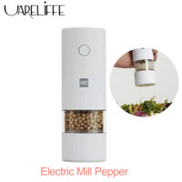 Uareliffe Huohou Automatic Mill Pepper Electric Ceramic Grinding Cor Salt Cumin Grinder 55℃ High Temperature Resistant 5 Modes Pepper Spice Grain Porcelain Pepper Mil With LED Working Light Strong Drop Resistance Kitchen Mill For Home Reataurant Hotel