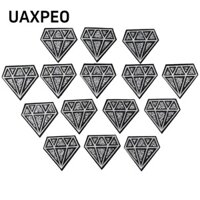Uaxpeo 15 Miếng Dán Thêu Kim Cương Giả, Quần Áo Bling Polyester 7.3 * 6.7cm Miếng Dán Thêu Sắt, Trang Trí Thêu May Trên / Sắt Trên Miếng Dán Áo Khoác