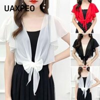 Uaxpeo Áo Cardigan mỏng, Áo khoác voan cỡ lớn, Khăn choàng voan mỏng dành cho nữ