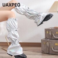 Uaxpeo Chân Ấm Áp, Dây Rút Khóa Chiều Dài Đầu Gối Tất Polyester Kim Loại Chân, Y2K Màu Bạc Bông Tai Kẹp Ruched Baggy Loose Leg Cover