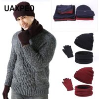 Uaxpeo Mũ Khăn Găng Tay Bộ Nữ Và Nam Cổ Ấm Hơn Khăn Lông Cừu Dệt Kim